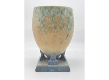 8 ROSEVILLE FOOTED VASE UNSIGNED $225 RETAIL IN 1990S