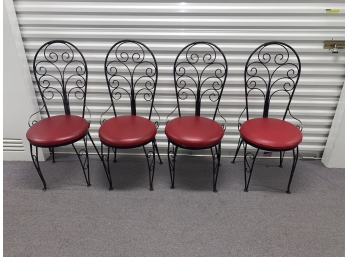 Lot Of 4 Metal Wire Dinette Chairs