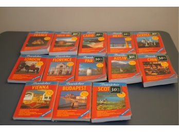 Lot Of 13 Baedeker Books With Maps