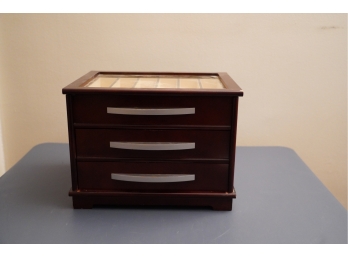 JEWELRY CASE WITH 2 DRAWS AND PULL OUT TOP!