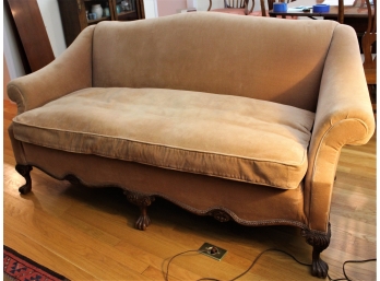 Velvet Camelback Sofa