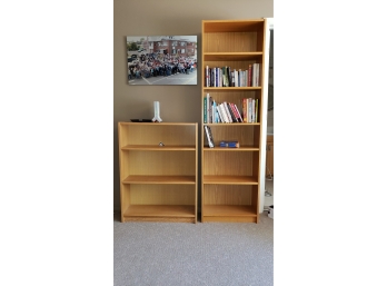 Tall And Short Bookcase Pair