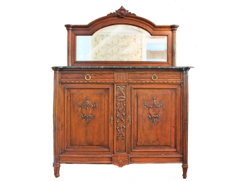Antique French Cabinet With Marble Top  ( Mover Available)