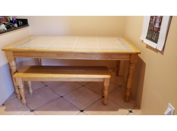 Tiled Table With Bench