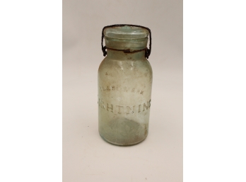 Antique 19th C -Lightening Fruit Jar - Shippable