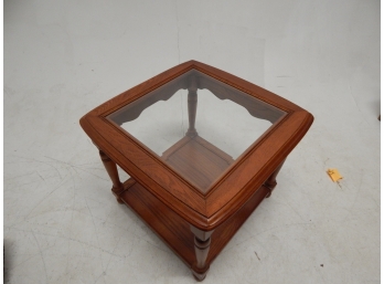 Beveled Glass Top End Table
