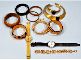Vintage Costume Jewelry Lot- Bracelets Watches