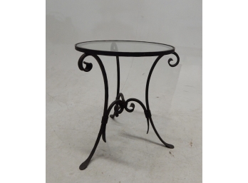 Iron And Glass Top Round Table