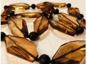 Beautiful Warm Tones Vintage Big Chunky Lucite Beads Necklace 34”