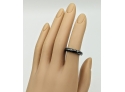 Futuristic Space Age Natural Hematite Band Ring ~ Cool To The Cheek Size 5.5