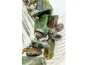 21' Worth Of Gorgeous Drilled Variegated Natural Stone Beads Green Turquoise Or Mottled Jade?
