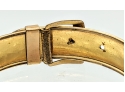 10K Solid Gold Rich Creamy Adjustable Victorian Era Etched Antique Buckle Wedding Bracelet Gorgeous 14g