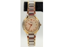 Woman's Caravelle Watch By Bulova Stainless Steel With Two-tone Finish And Locking Fold-over Clasp Japan Mvt.