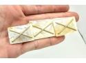 Great Looking Natural Mother Of Pearl Earthy Panel Button-Close Bracelet