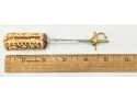 Miniature Toledo Gold Sword With Black And White Enameled Hilt Hair Stick Pin From Spain