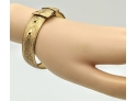 10K Solid Gold Rich Creamy Adjustable Victorian Era Etched Antique Buckle Wedding Bracelet Gorgeous 14g