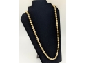Vintage Crown Trifari Extra-Long Classic Carved Gold Beads Strand 32'