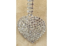 Theatrical Diva Heart Tail Necklace Absolutely Loaded With Bright White Rhinestones