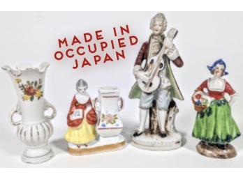 Made In Occupied Japan 4 Antique Porcelain Figurines
