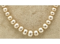 Sweetest Vintage Ivory Colored Pearl Valentine Necklace For Your Small Girl 12'