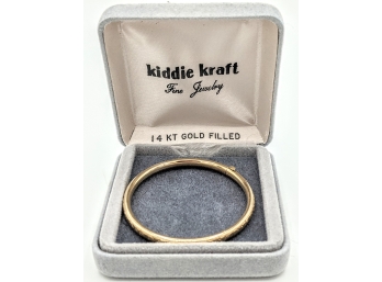 Smallest Valentine Brand New Vintage Child Sized 14K Button Open Bracelet Original Kiddy Kraft ~ Velvet Box 2'