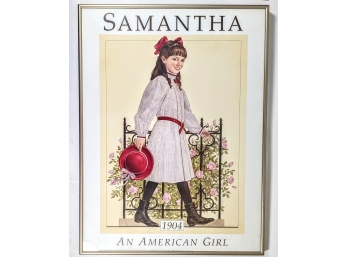 American Girl Doll Large Samantha Poster Framed Under Glass