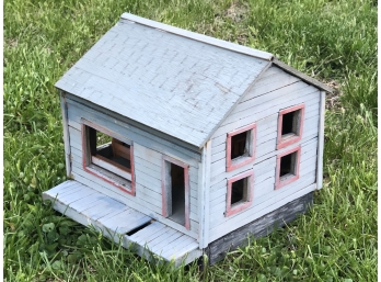 Antique Handmade Painted Doll House Primitive LOOK INSIDE; Amazing!
