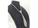 Lot 3 Costume Contemporary Necklaces ~ 16' 18' And Dazzling Rhinestone Tie Necklace 18'