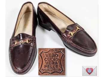 Brand New Lloyd And Craig Mens Brown Leather Italian Horse Bit Dress Loafers 8.5