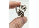 Swirling Taxco Mexican Sterling Bypass Silver Ring Size 8-9-10 Adj.