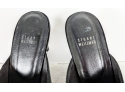 Smart Styling Stuart Weitzman Brass Tacks Black High Heel Mules With Tassels Size 10