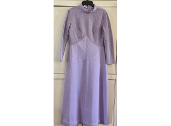 Vintage 1960s Lavender & Lace Maxi Dress  Size 16