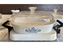 Corning Wear Electric Skillet P-12-eS-n With (3) Lidded Dishes, Coffee Pot And, Fire King Platter