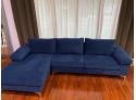 Navy Almost New Velvet Left Hand Facing Marchagee Sofa Chaise See Link Below