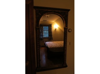 Large Wood And Bronzed Mirror
