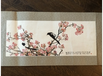 Print Of A Bird On Cherry Blossoms - Japanese
