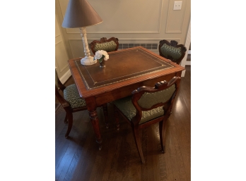 Wood Leather Top Game Table