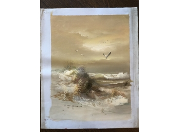 Oceanfront With Seagull  Original -J. Thompson