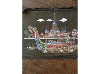 Asian Ship On Fabric
