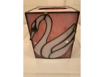 Glass Swan Tissue Box