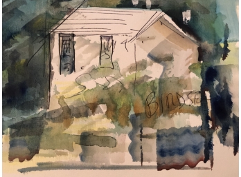 Alfred  Birdsey (1912-1996) Original Watercolor Of A House