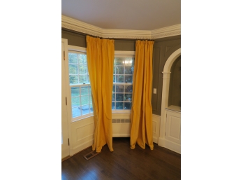 Stunning Scalamandre Silk Drapes Mustardy Yellow (comes With Extra Fabric)