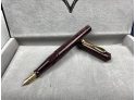Visconti Firenze - 18K, 750 Gold Tip Manhattan Ruby Red Stripe Fountain With Boxes, Excellent Conditon