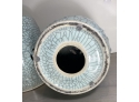 EQ - Pair Of Ceramic Garden Stools In A Robin's Egg Blue Crackle Glaze