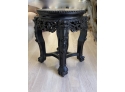 Antique Possible Q'ing Dynasty Chinese Antique Carved Rosewood With Marble Top Side Table