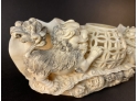 Antique Chinese Bone Carving - Two Dragons