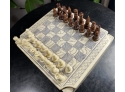 Small Resin Imitation Bone Chess Set - Faux Scrimshaw