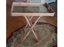 Rare Piece!  Antique Rustic Cocktail Tray Table With Criss Cross Legs