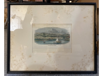 Framed Plate With Boat Of Monterey 1849