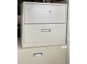 Two Horizontal Off White Metal File Cabinets And The Contents - Gift Wrapping Accessories
